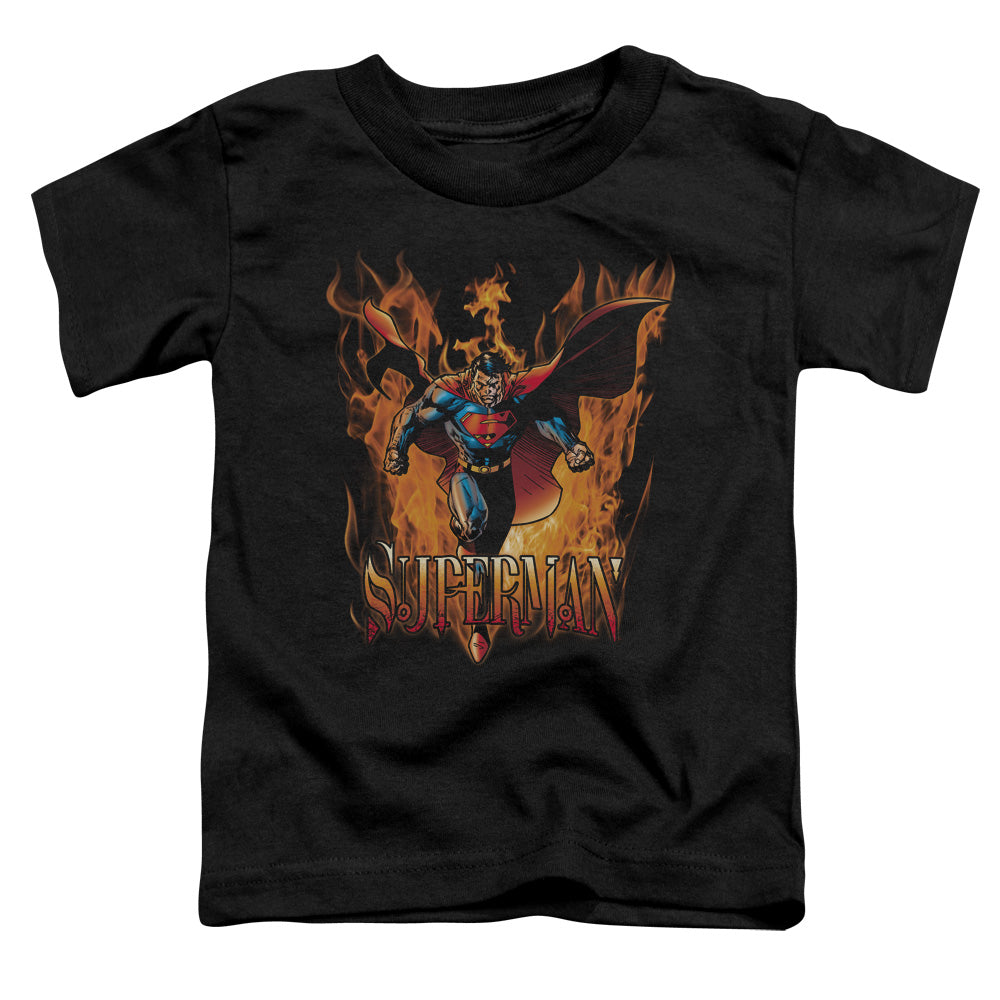 SUPERMAN THROUGH THE FIRE - S/S TODDLER TEE - BLACK - T-Shirt