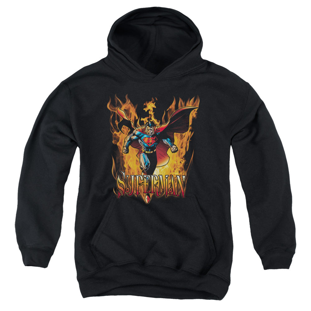 Superman - Through The Fire - Youth Pull-over Hoodie - Black
