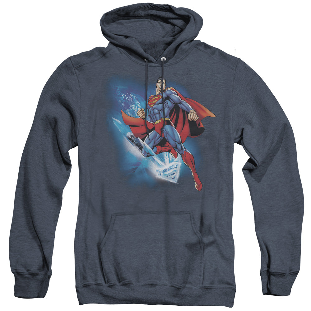 Superman - Crystallize - Adult Heather Hoodie - Navy