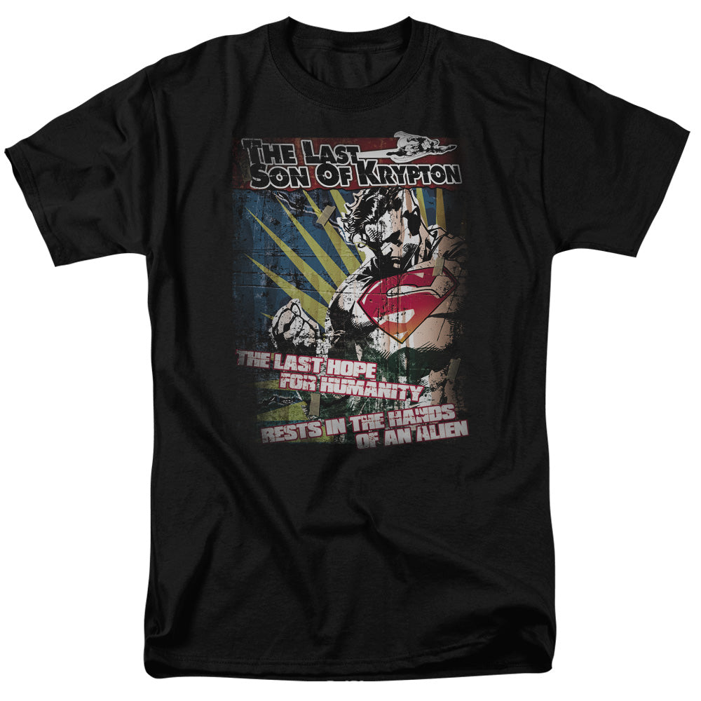 Superman - Last Hope - Short Sleeve Adult 18/1 - Black T-shirt