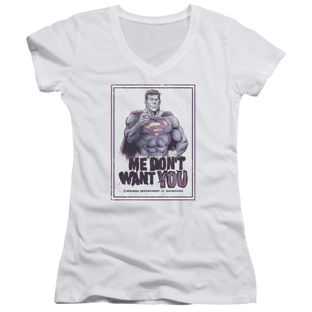 Superman - Dont Want You - Junior V-neck - White