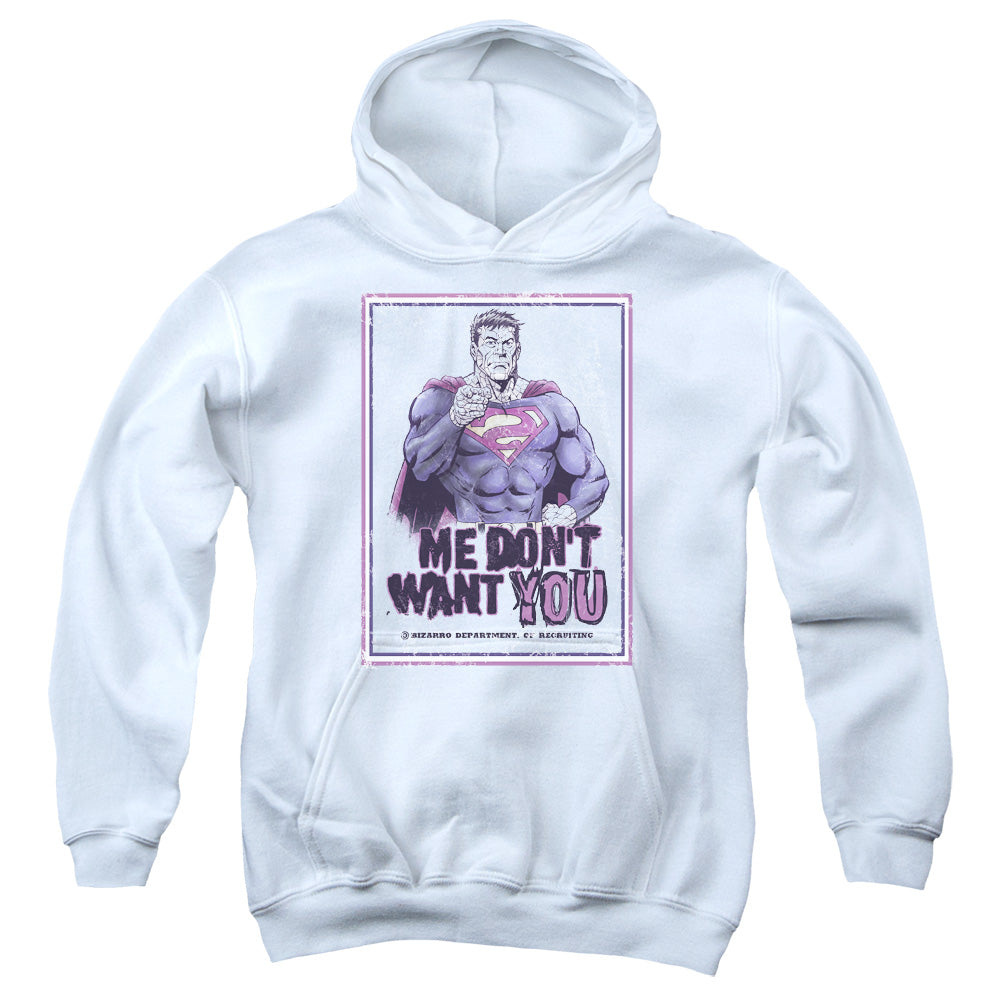 Superman Dont Want You-youth Pull-over Hoodie - White