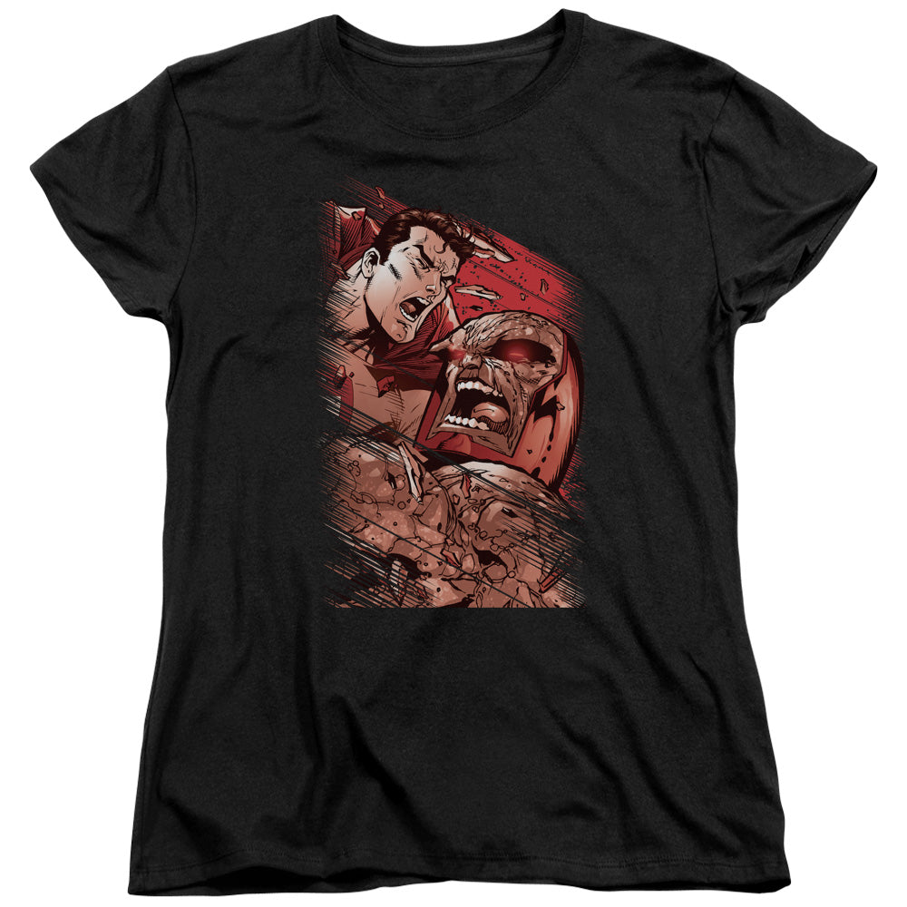 Superman - Supes Vs Darkseid - Short Sleeve Womens Tee - Black T-shirt