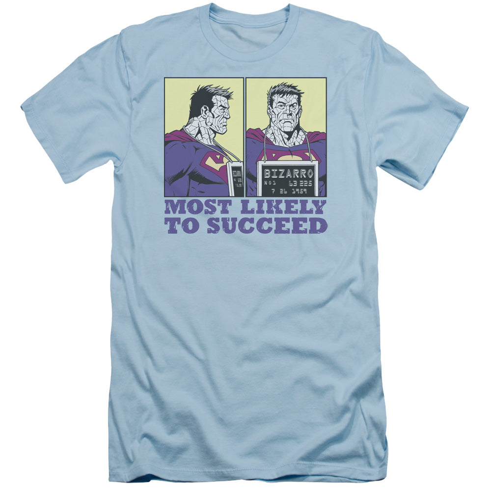 Superman - Most Likely - Short Sleeve Adult 30/1 - Light Blue T-shirt