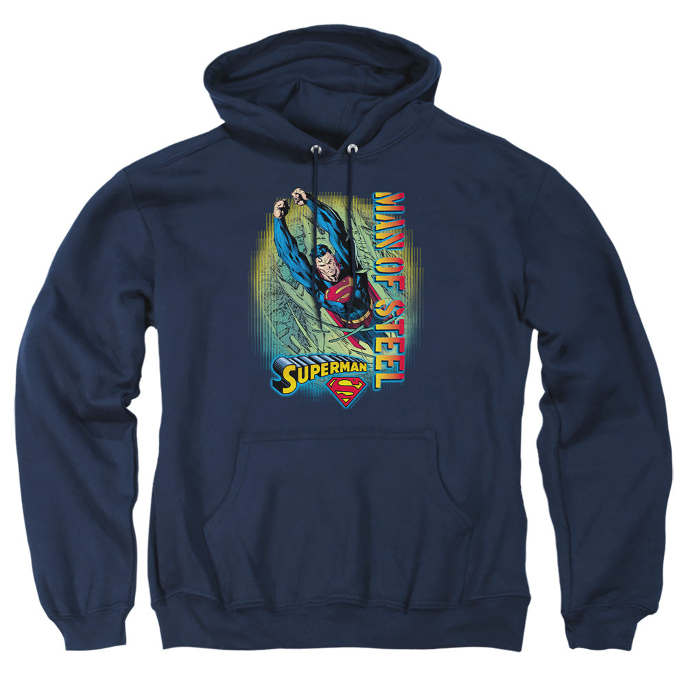 Superman - Breakthrough - Adult Pull-over Hoodie - Navy