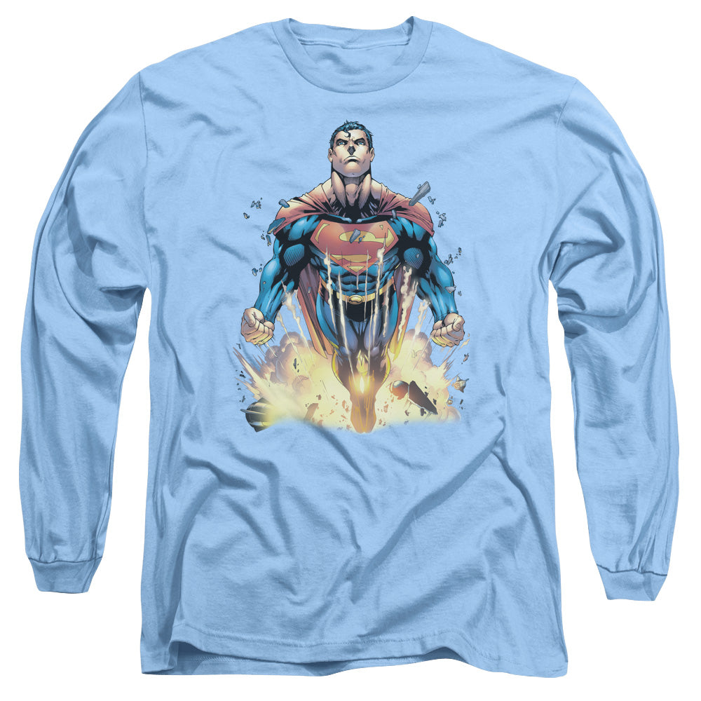 Superman - #224 Cover - Long Sleeve Adult 18/1 - Carolina Blue T-shirt