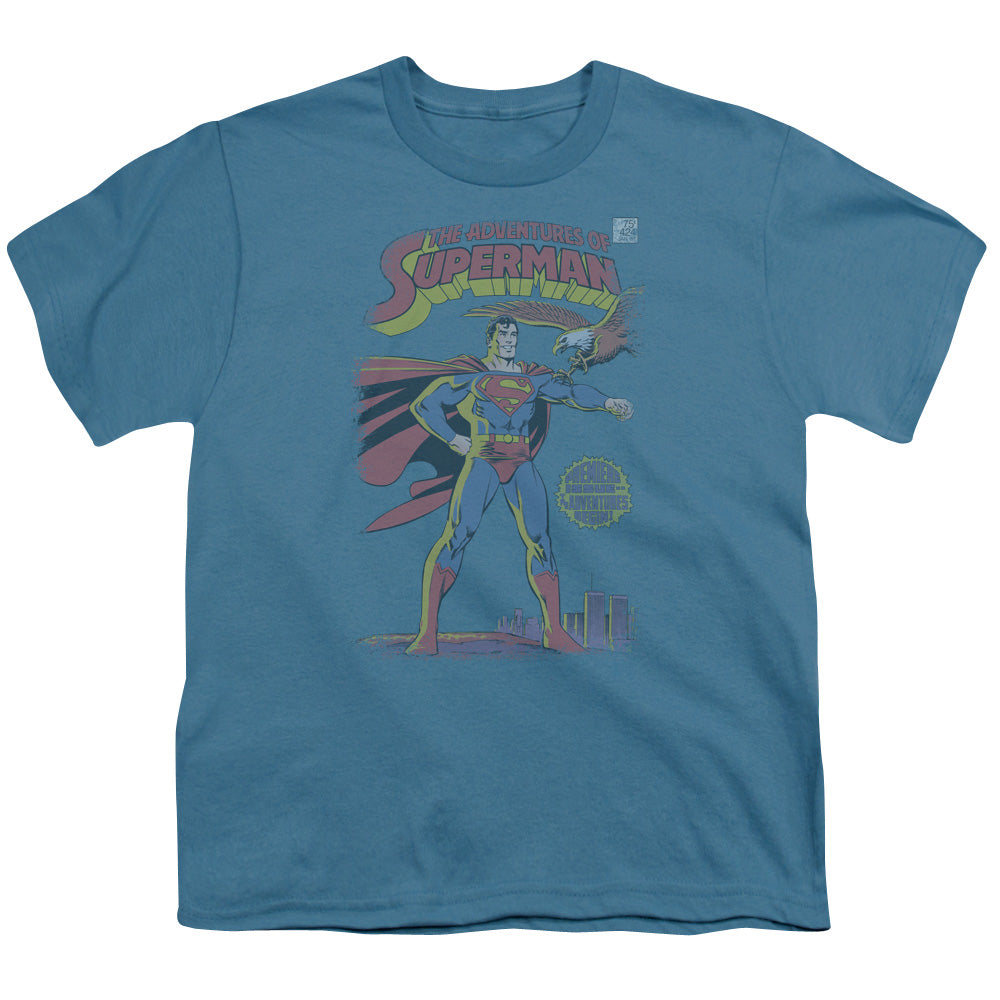 Superman - Aofm #424 Cover - Short Sleeve Youth 18/1 - Slate T-shirt