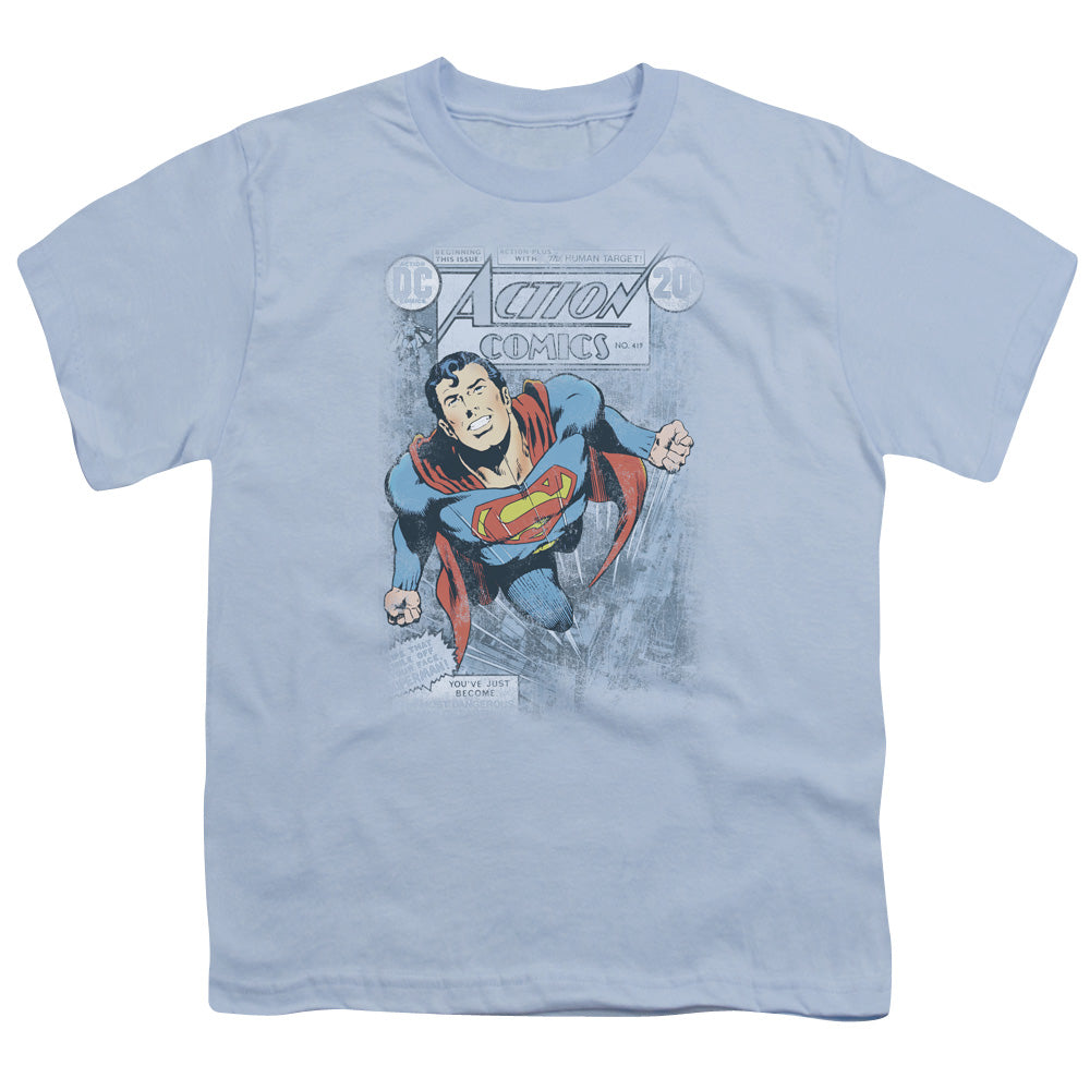 Superman - Action #419 Distress - Short Sleeve Youth 18/1 - Slate T-shirt