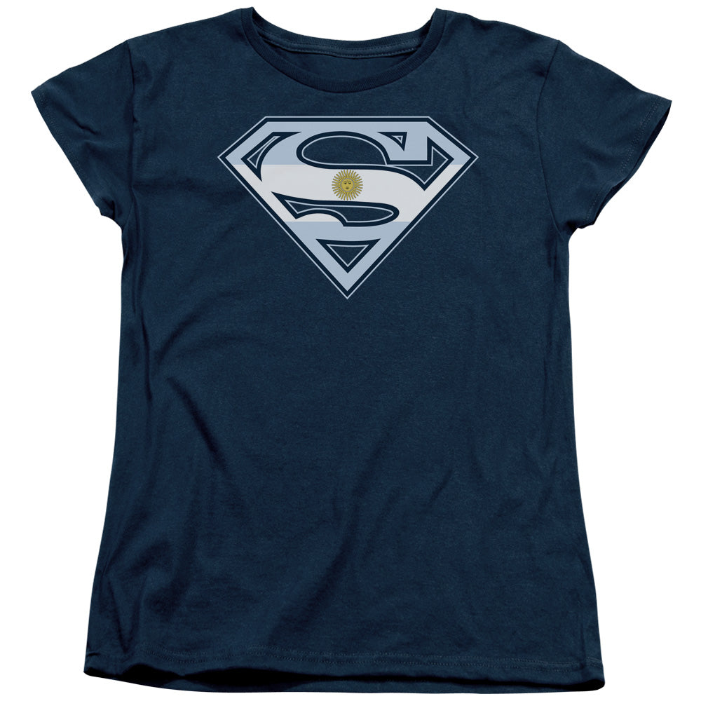 Superman - Argentinian Shield - Short Sleeve Womens Tee - Navy T-shirt