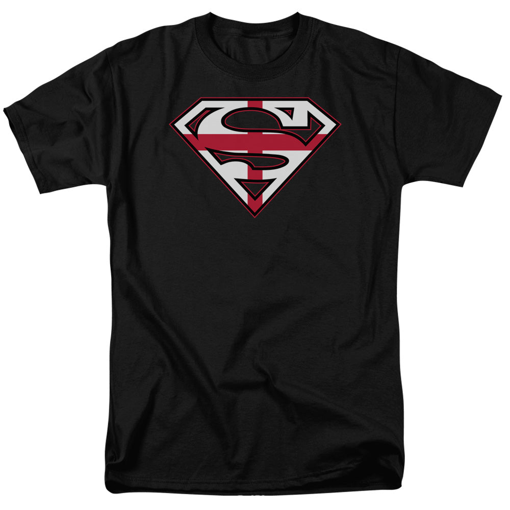 Superman - English Shield - Short Sleeve Adult 18/1 - Black T-shirt