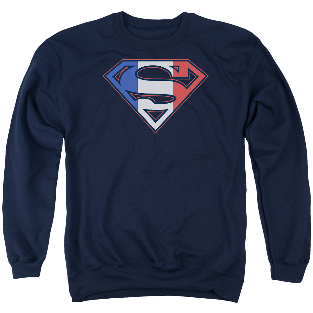Superman - French Shield - Adult Crewneck Sweatshirt - Navy
