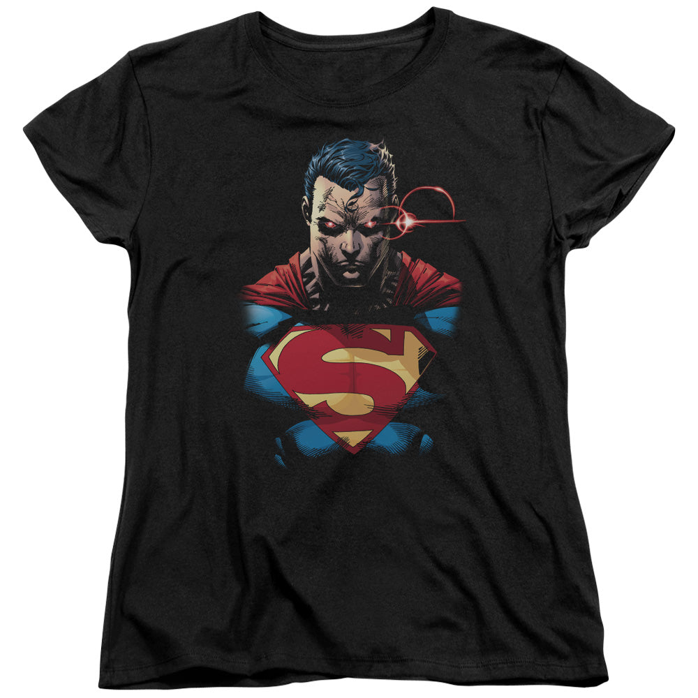 Superman - Displeased - Short Sleeve Women"s Tee - Black T-shirt