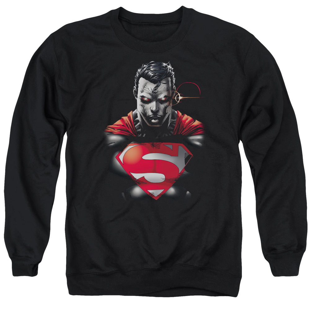 Superman - Heat Vision Charged - Adult Crewneck Sweatshirt - Black