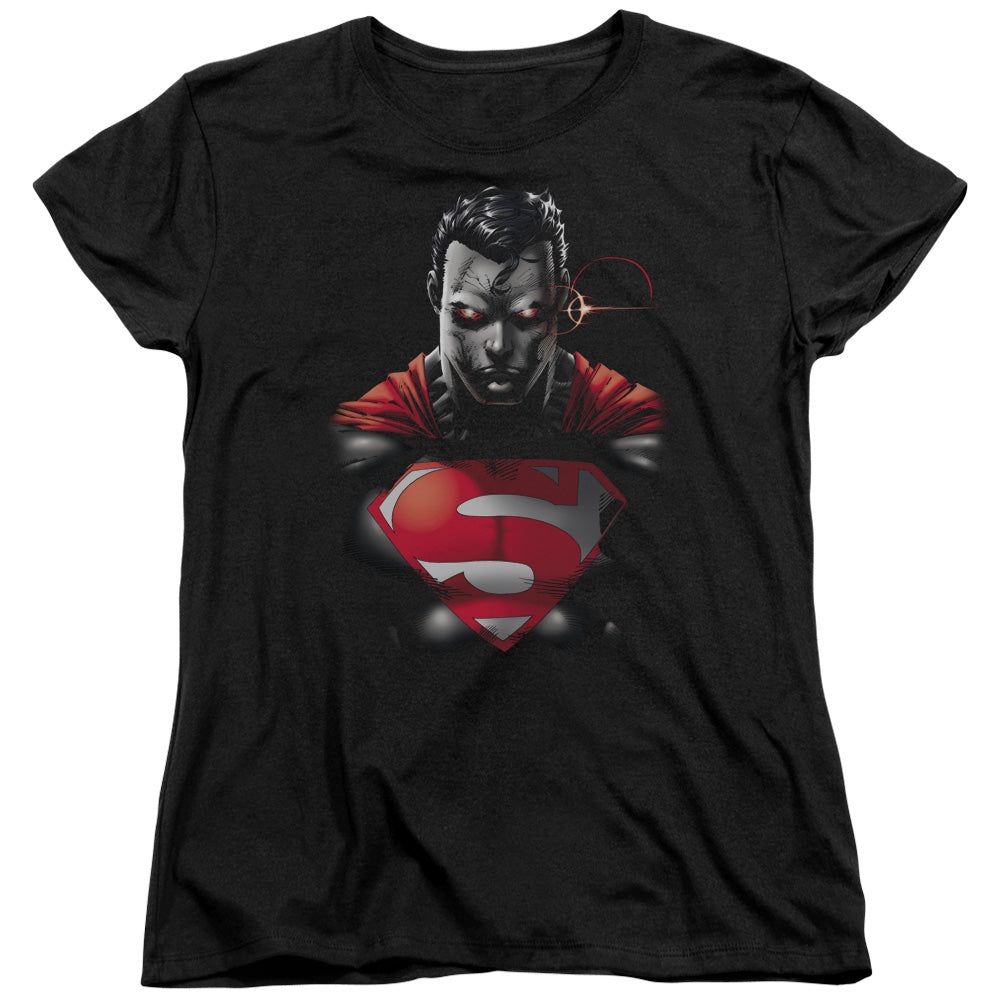 Superman - Heat Vision Charged - Short Sleeve Womens Tee - Black T-shirt