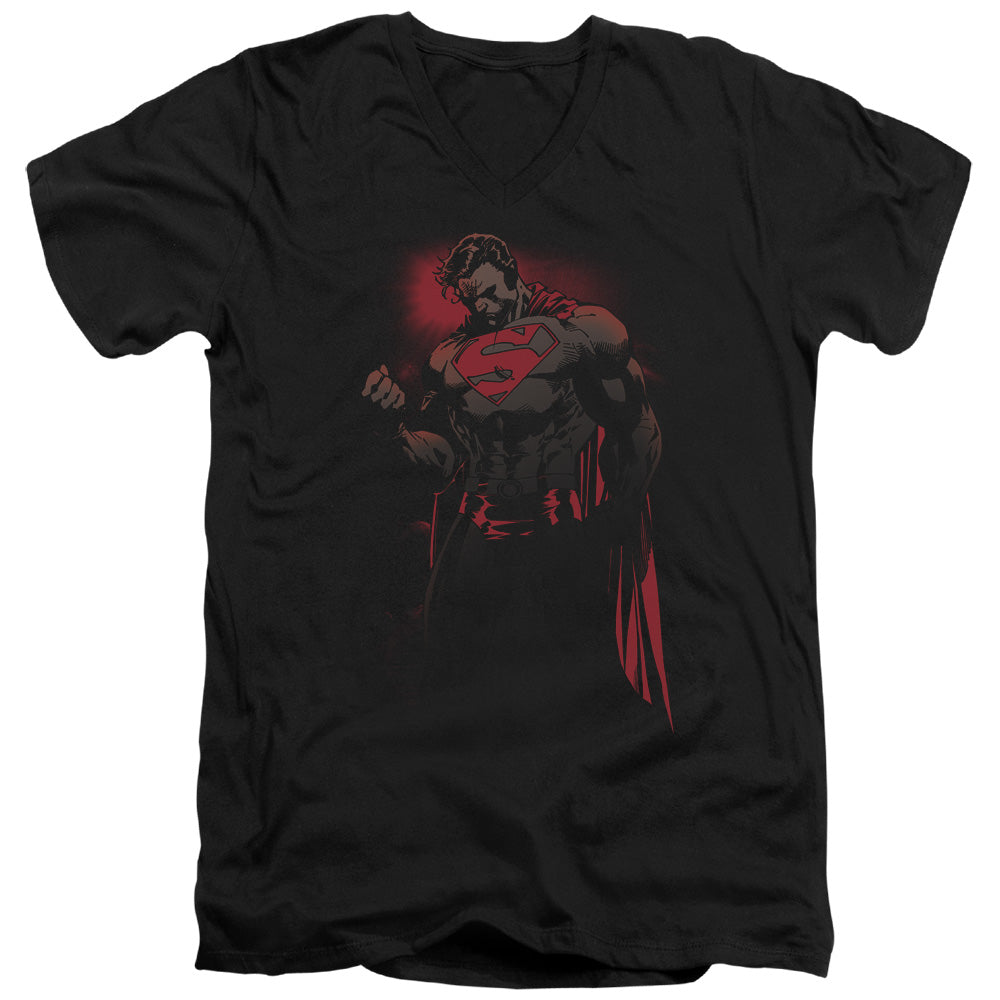 Superman - Red Son - Short Sleeve Adult V-neck - Black T-shirt