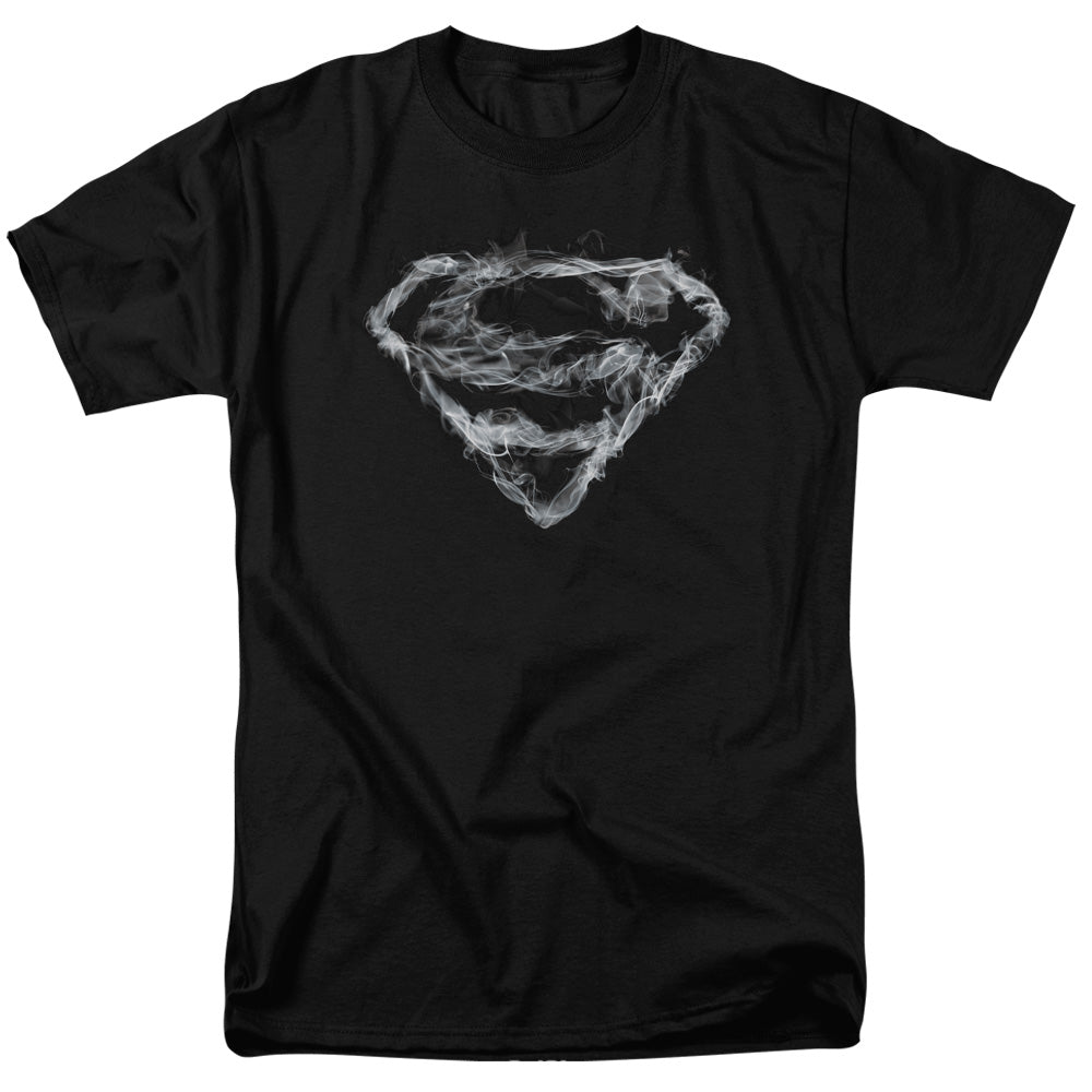 Superman - Smoking Shield - Short Sleeve Adult 18/1 - Black T-shirt