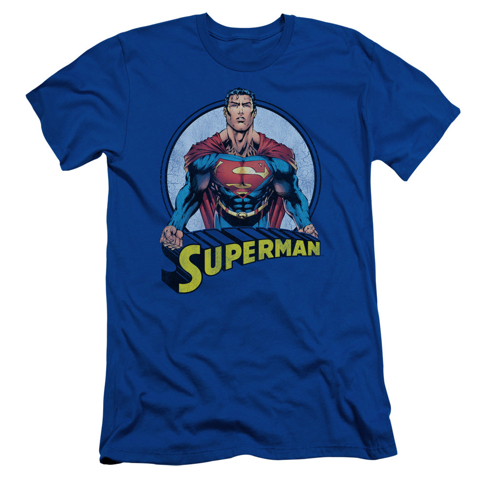 Superman - Flying High Again - Short Sleeve Adult 30/1 - Royal Blue T-shirt