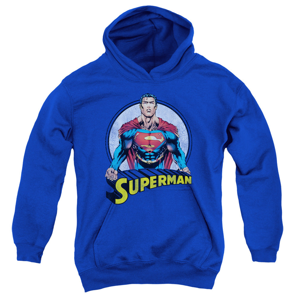 Superman - Flying High Again - Youth Pull-over Hoodie - Royal