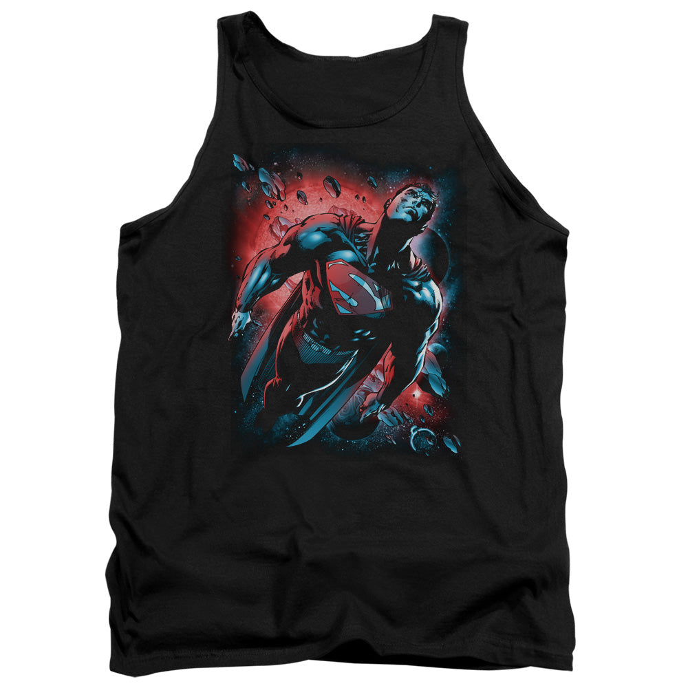 Superman - Red Sun - Adult Tank - Black