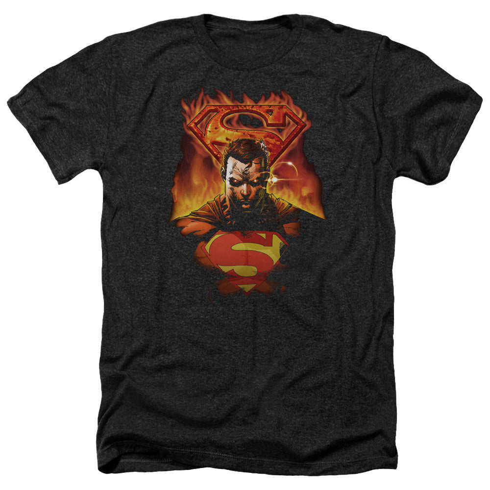 Superman - Man On Fire - Adult Heather-black