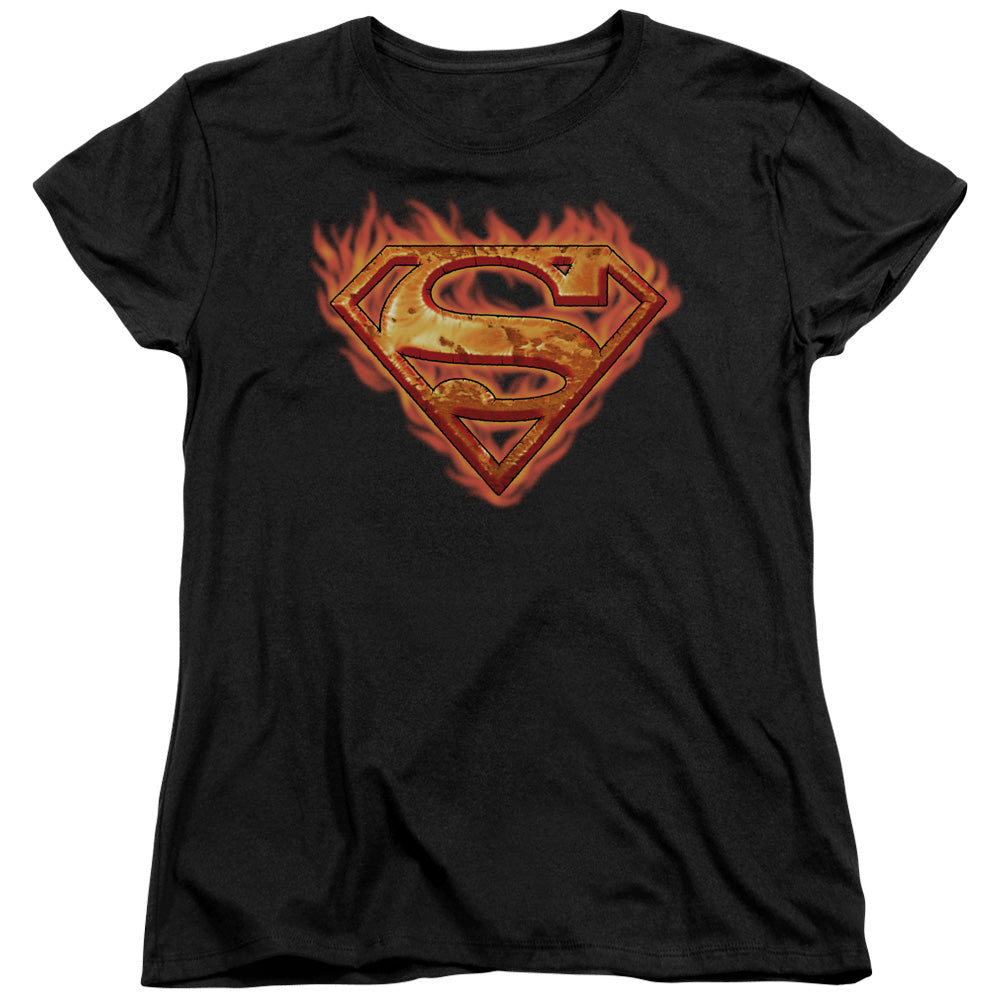 Superman - Hot Metal - Short Sleeve Womens Tee - Black T-shirt
