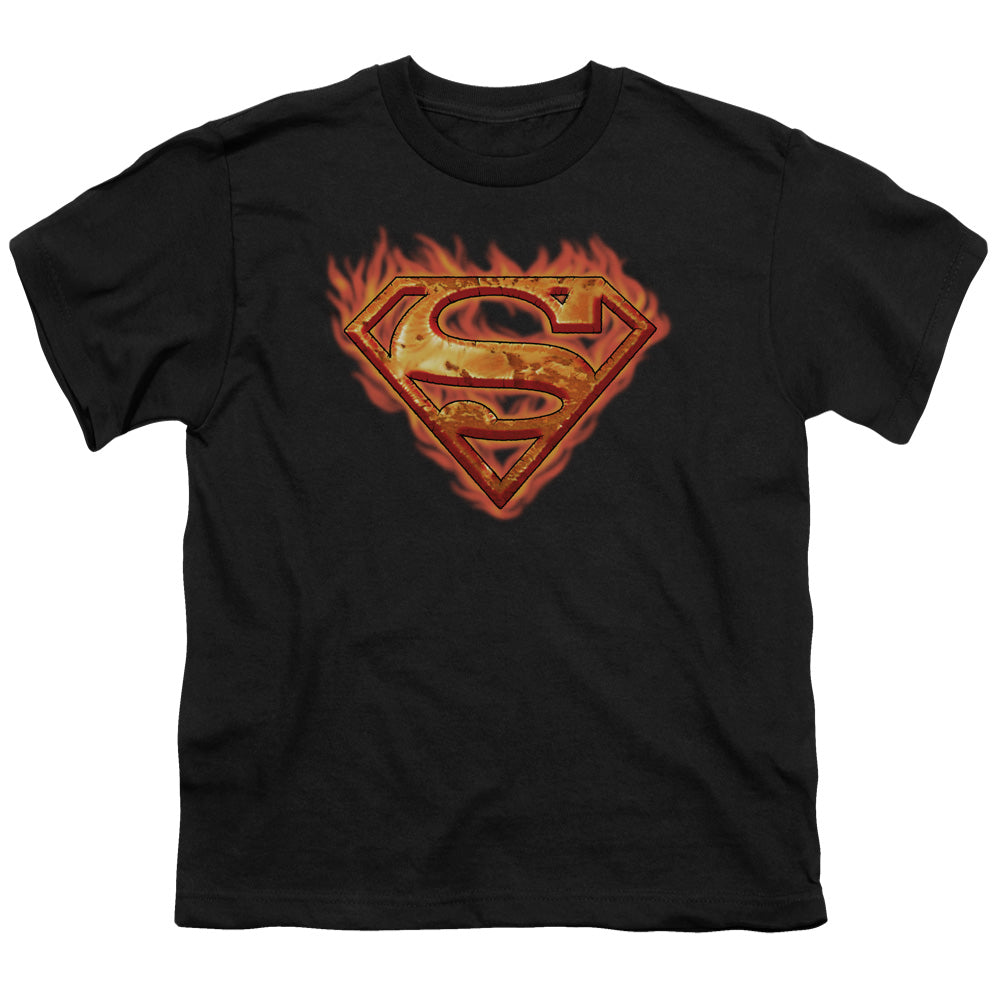Superman - Hot Metal - Short Sleeve Youth 18/1 - Black T-shirt