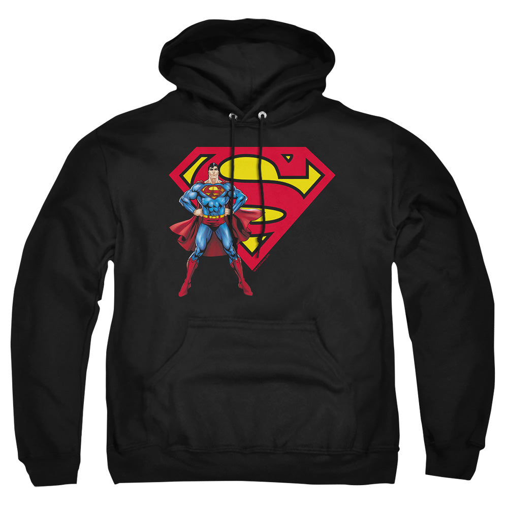 Superman - Superman & Logo - Adult Pull-over Hoodie - Black