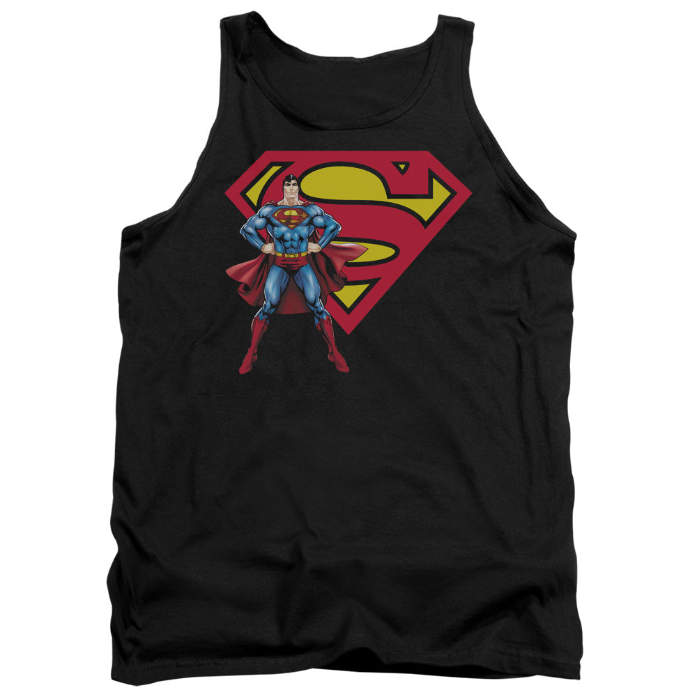 Superman - Superman & Logo - Adult Tank - Black
