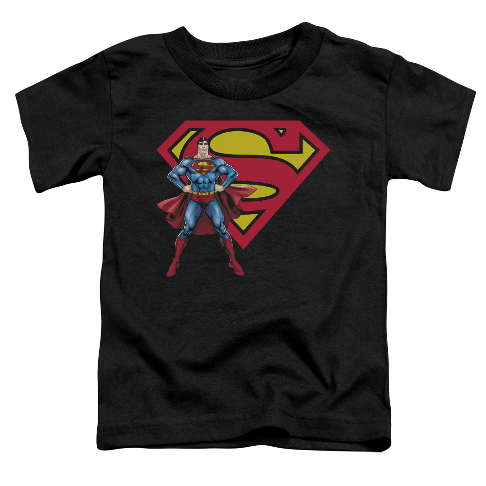 SUPERMAN SUPERMAN & LOGO - S/S TODDLER TEE - BLACK - T-Shirt