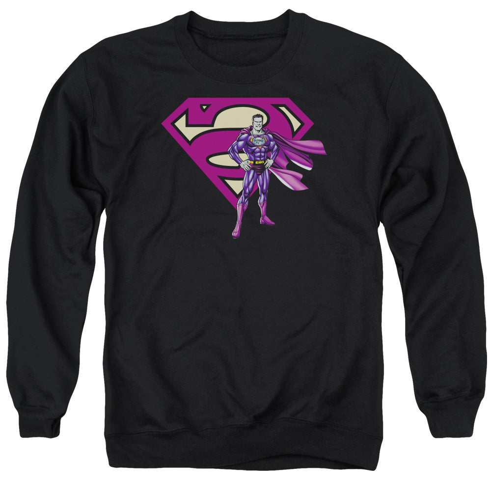 Superman - Bizarro & Logo - Adult Crewneck Sweatshirt - Black
