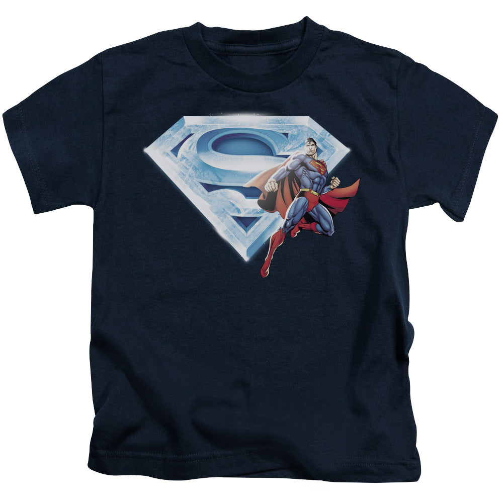 SUPERMAN SUPERMAN & CRYSTAL LOGO - S/S JUVENILE 18/1 - NAVY - T-Shirt