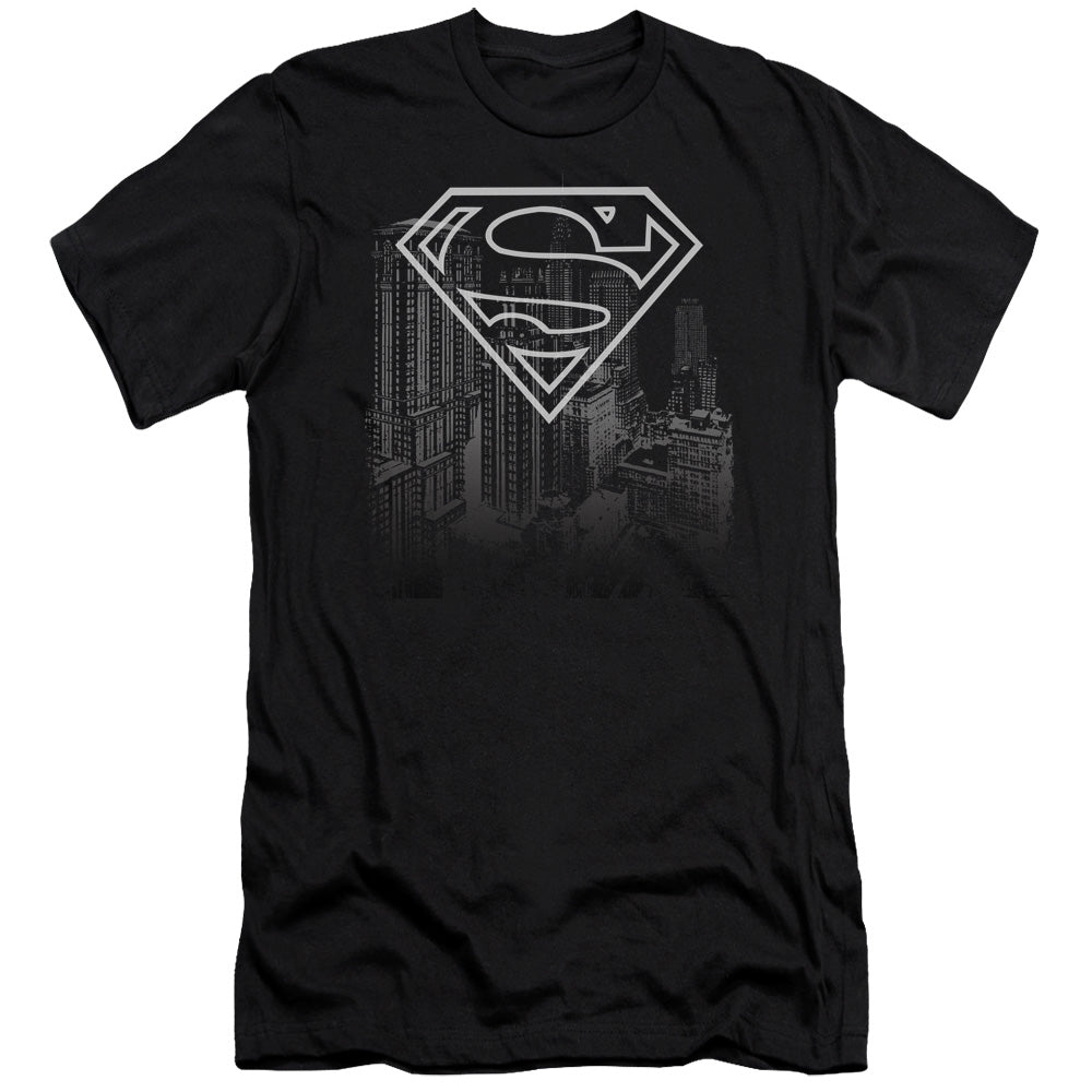 Superman - Skyline - Short Sleeve Adult 30/1 - Black T-shirt