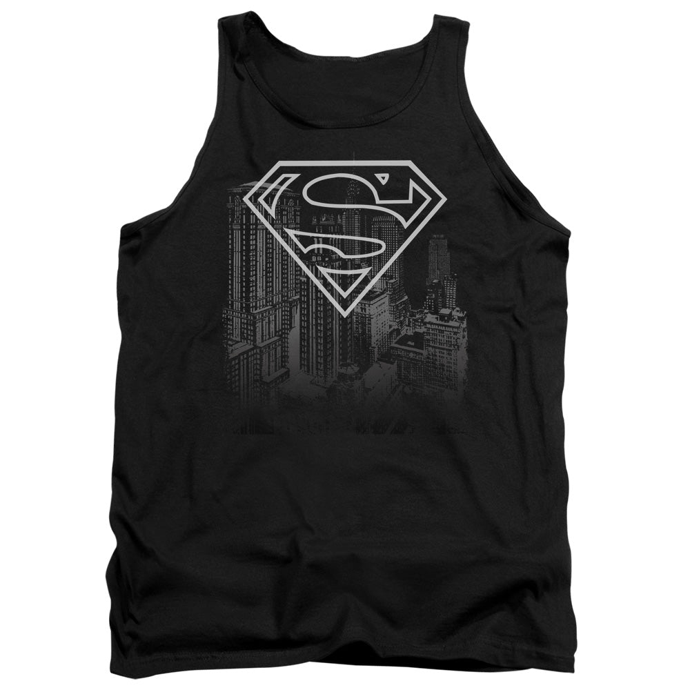 Superman Skyline - Adult Tank - Black