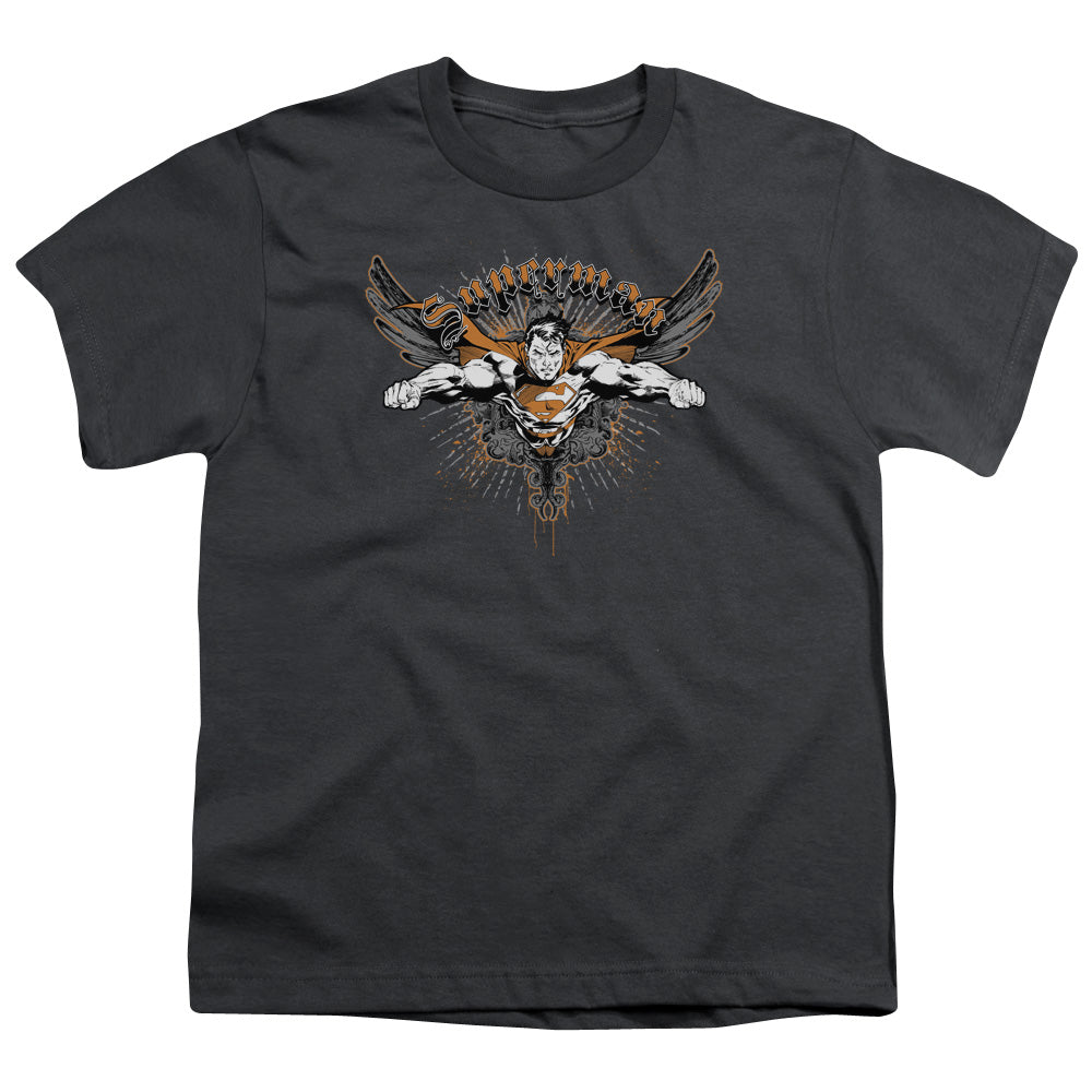 SUPERMAN TAKE WING - S/S YOUTH 18/1 - CHARCOAL T-Shirt