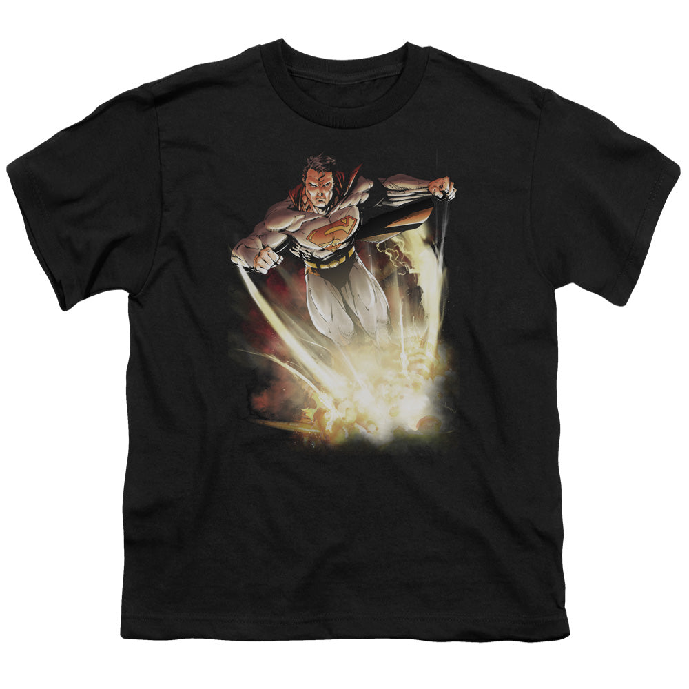 Superman - Explosive - Short Sleeve Youth 18/1 - Black T-shirt