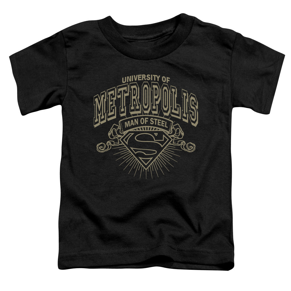 Superman - University Of Metropolis - Short Sleeve Toddler Tee - Black T-shirt