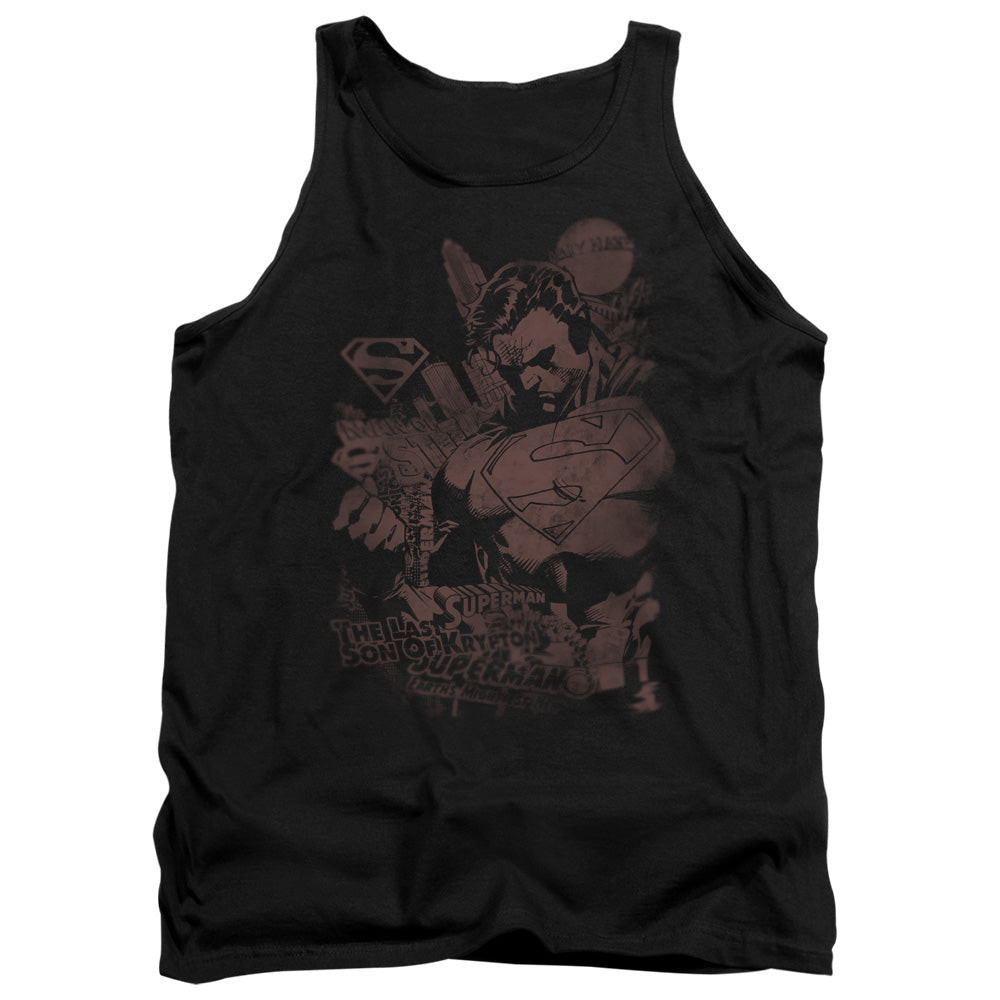 Superman - Somber Power - Adult Tank - Black