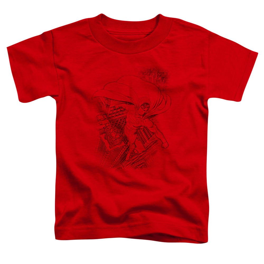 Superman - In The City - Short Sleeve Toddler Tee - Red T-shirt