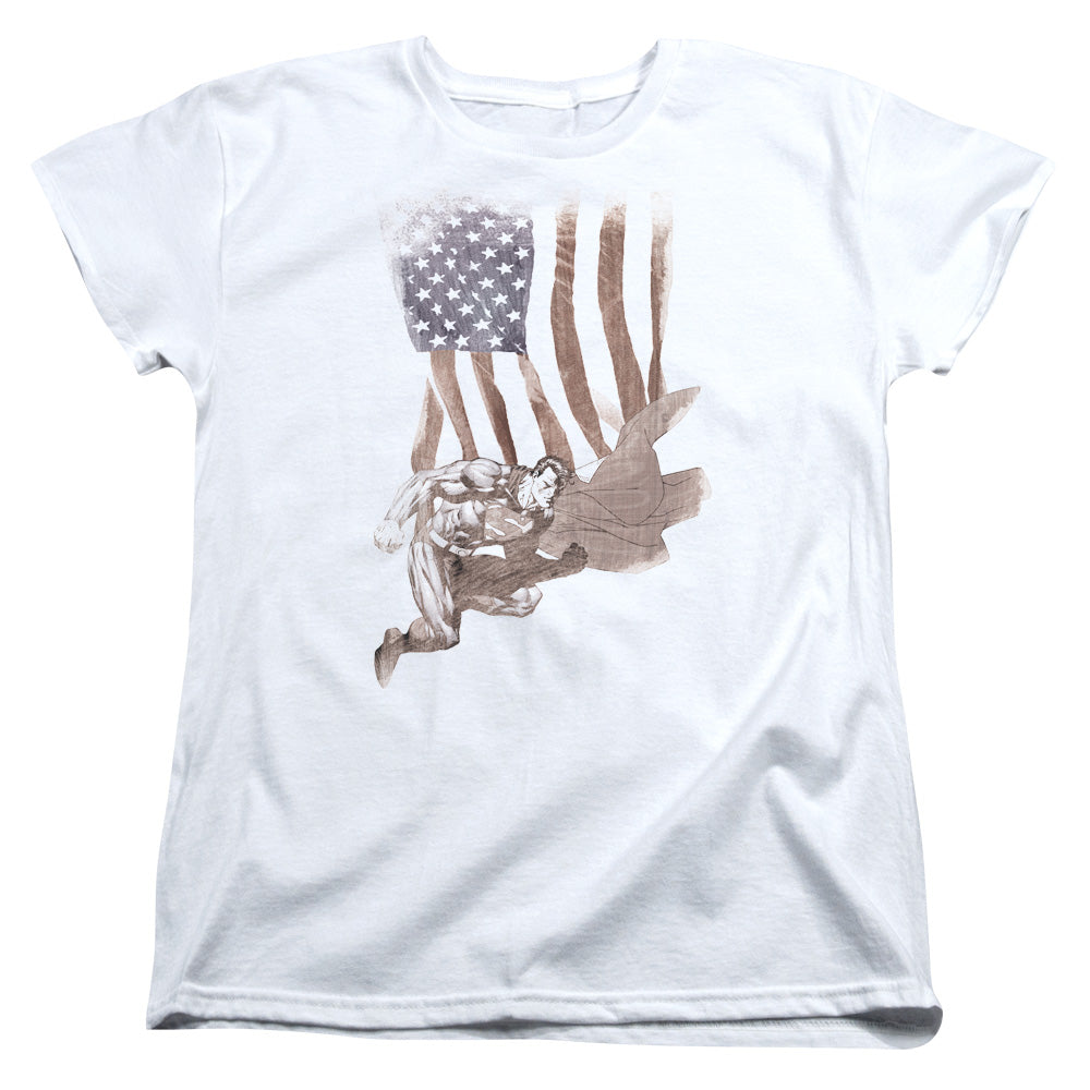SUPERMAN SUPER AMERICAN - S/S WOMENS TEE - WHITE T-Shirt