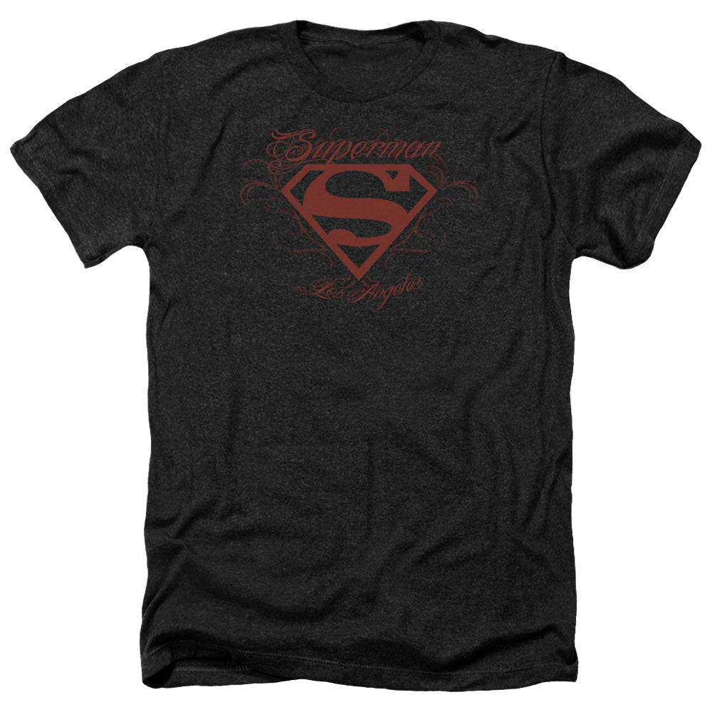 Superman - La - Adult Heather-black