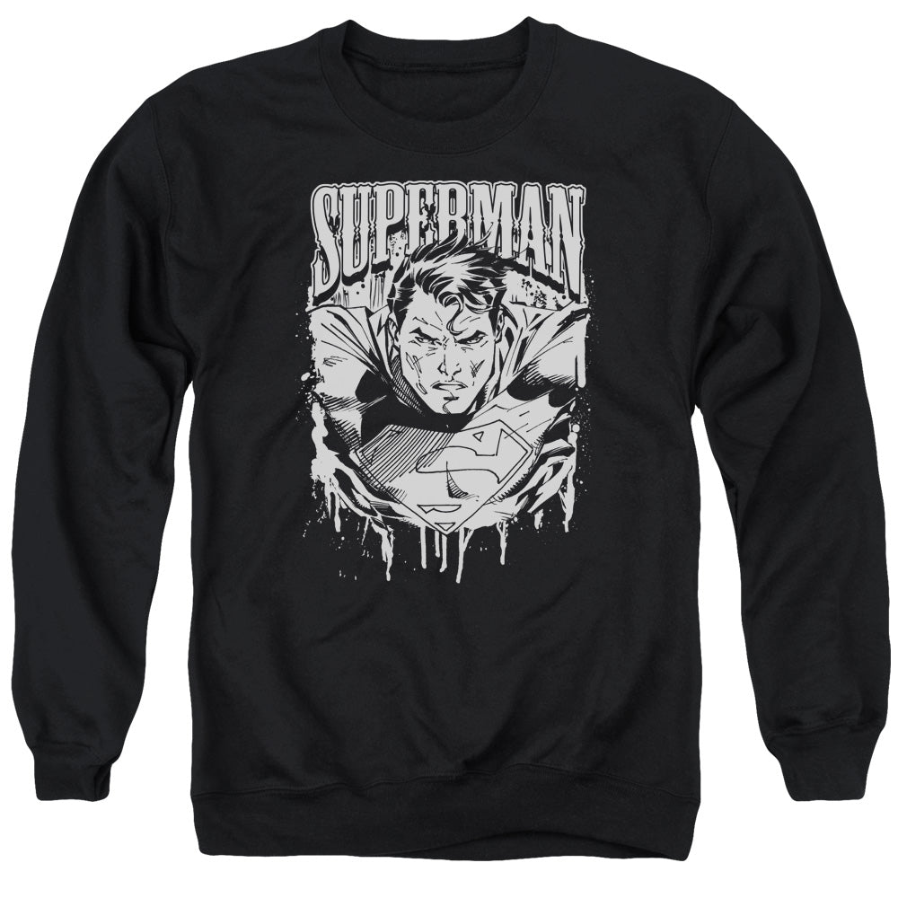 Superman - Super Metal - Adult Crewneck Sweatshirt - Black