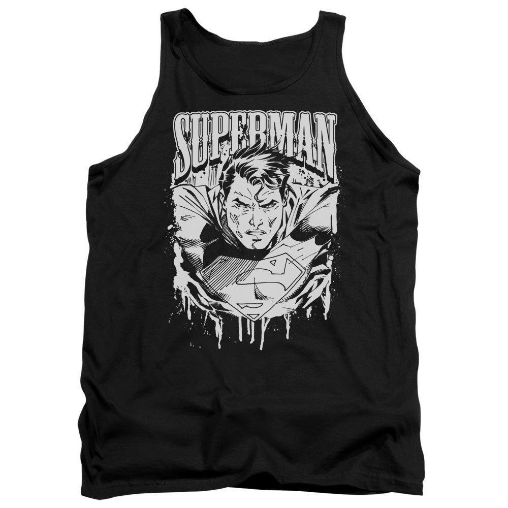 Superman - Super Metal - Adult Tank - Black