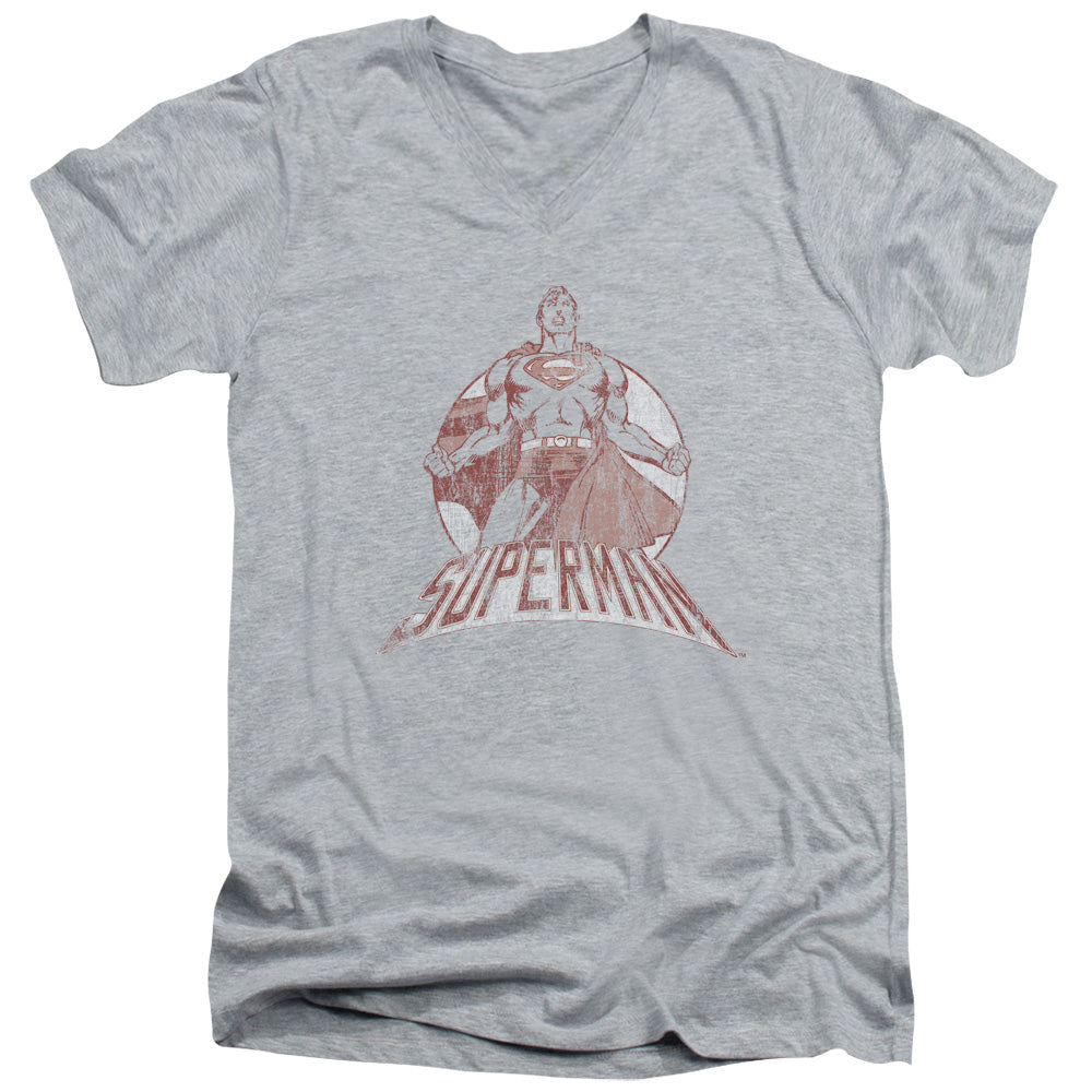 Superman - Super Bad - Short Sleeve Adult V-neck - Athletic Heather T-shirt