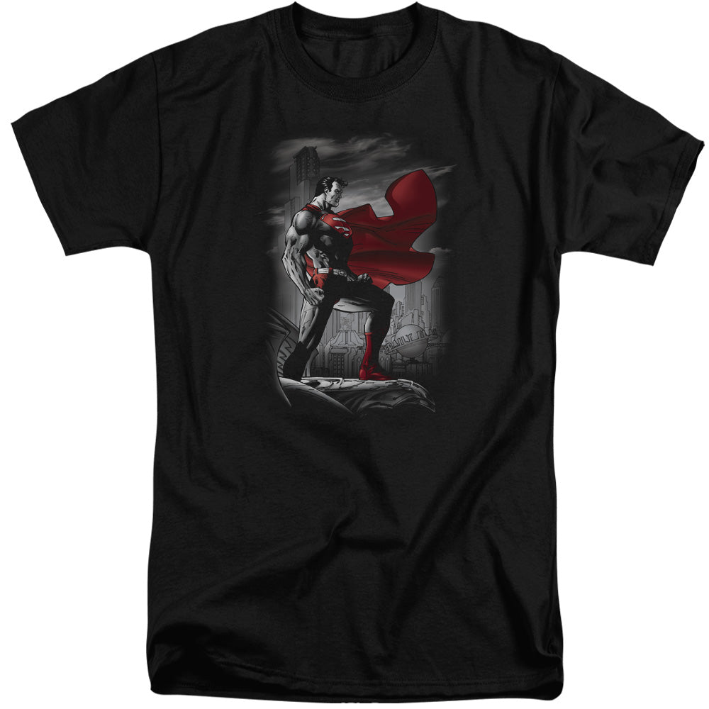 Superman - Metropolis Guardian - Short Sleeve Adult Tall - Black T-shirt