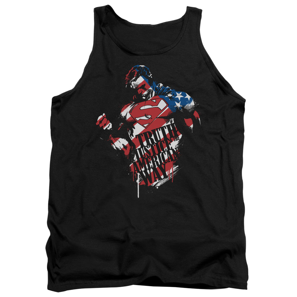 Superman - The American Way - Adult Tank - Black