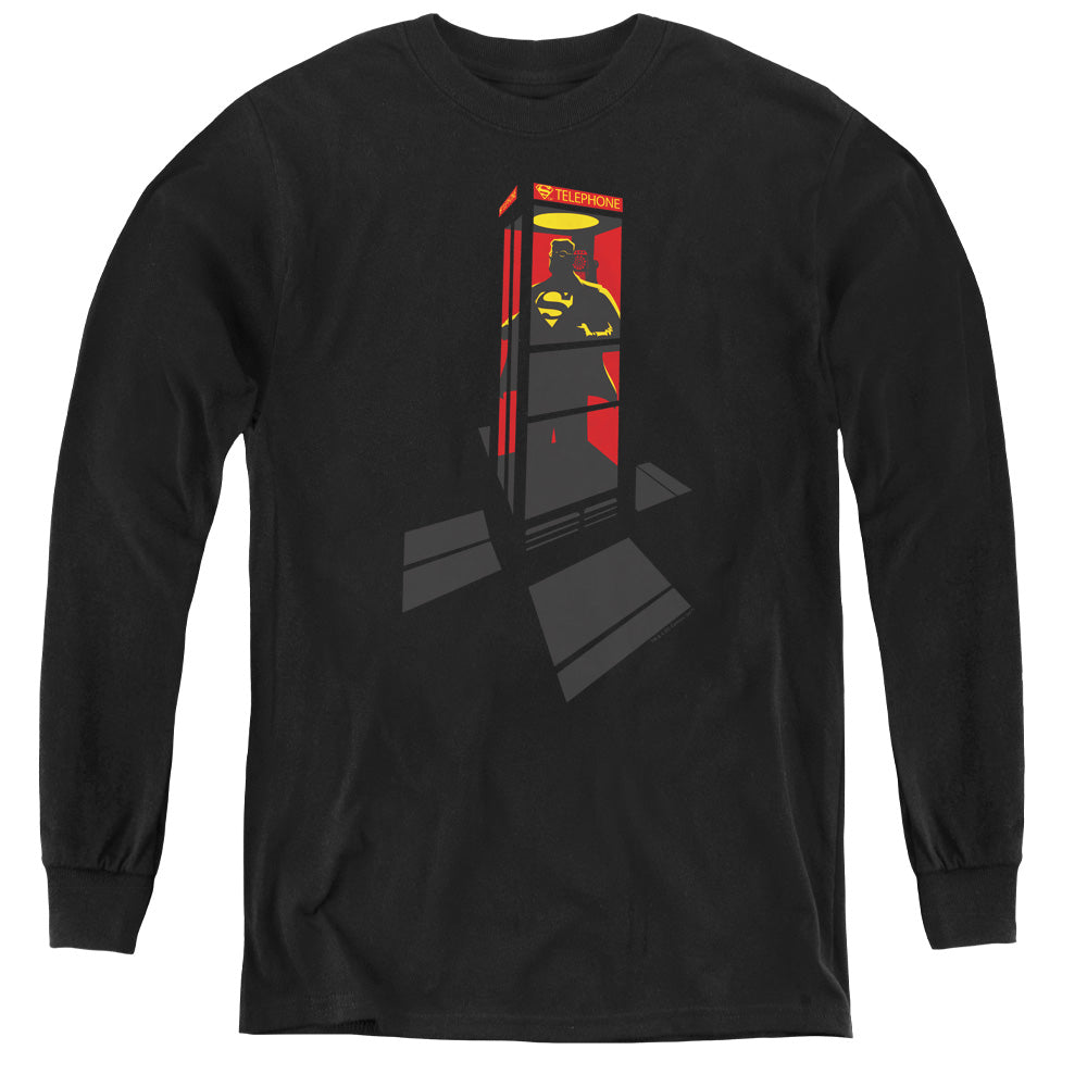 Superman Super Booth - Youth Long Sleeve Tee - Black