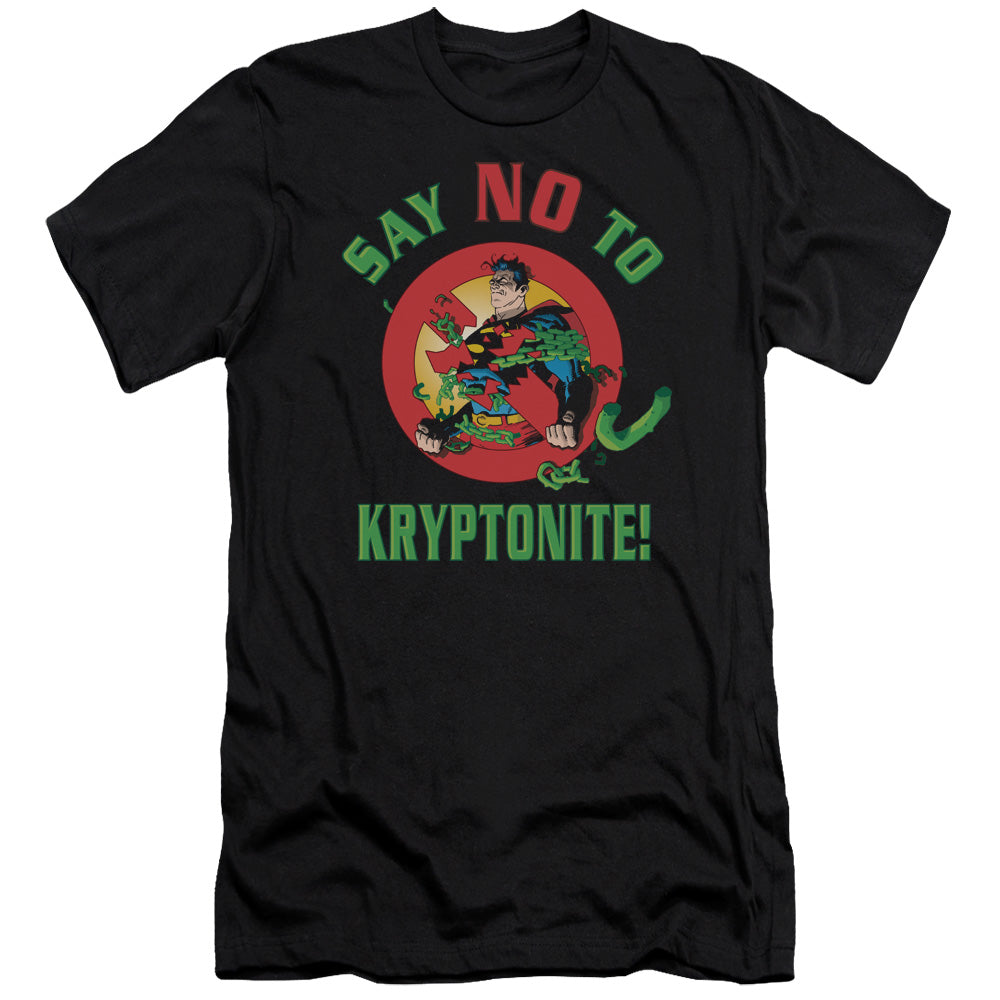Superman - Say No To Kryptonite-premuim Canvas Adult Slim Fit 30/1 - Black