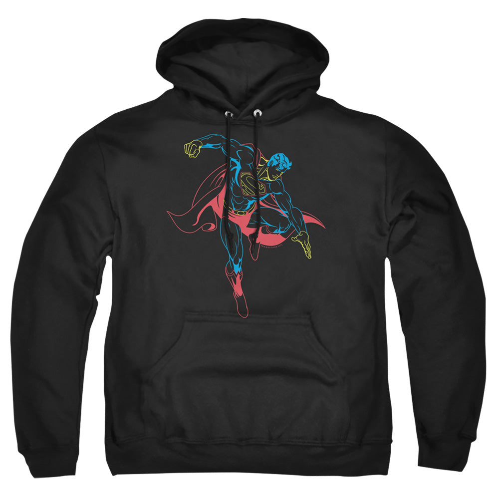 Superman - Neon Superman - Adult Pull-over Hoodie - Black