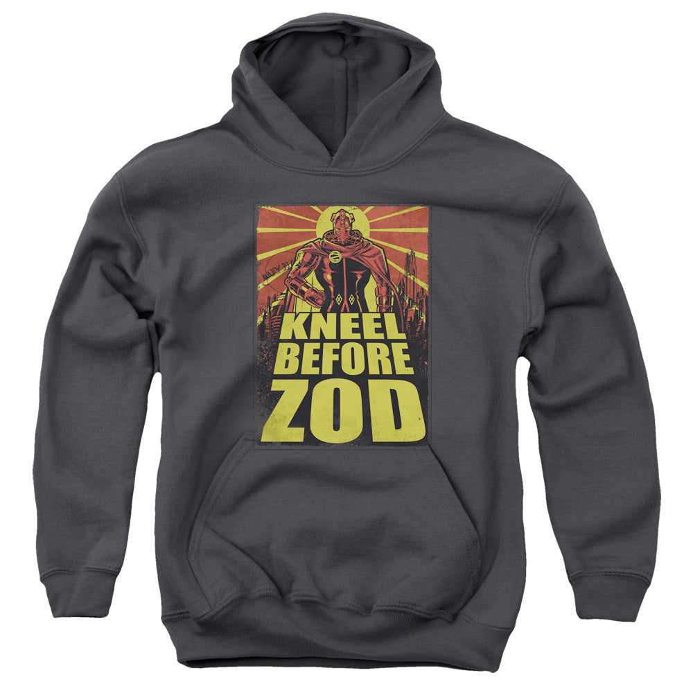Superman Zod Poster-youth Pull-over Hoodie - Charcoal