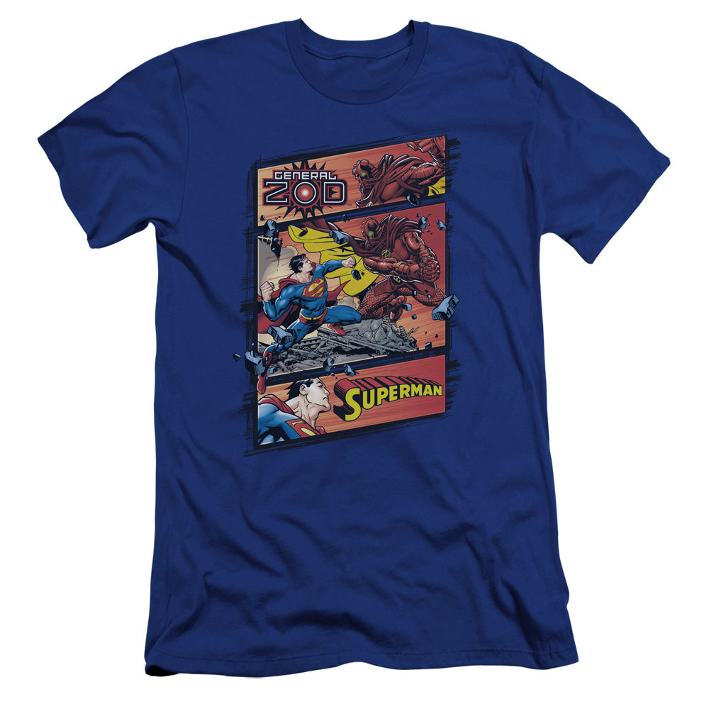 Superman - Superman Vs Zod-premuim Canvas Adult Slim Fit 30/1 - Royal Blue